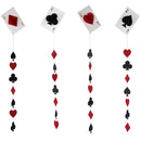 Set of 4 Casino Theme Party Las Vegas Night Card Honeycomb Spade/Heart/Diamond/Club Poker Hanging Garland Birthday Party Decor