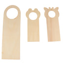 3 Pieces Mixed Creative Wooden Door Knob Hanger Signs for DIY Kid Craft Materials