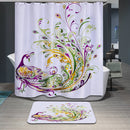Home Bathroom Bedroom Door Window Use Extra Long Fabric Bath Shower Cute Print Pattern Curtain With 12 Hooks