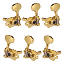 6 Pieces Zinc Alloy Open Tuning Pegs Tuners 3L 3R for Acoustic Folk Guitar Parts Gold