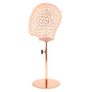 Rose Gold Iron Mannequin Head Hat Cap Helmet Toupee Rack Stand Wig Storage Holder Display
