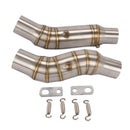 2x Stainless Steel 51mm Exhaust Muffler Middle Link Pipe for Kawasaki Z-1000 2010-2016