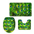 Set of 3PCS Safe Non-slip Flannel Home Use Toilet Covers Mat Bath Shower Soft Pad Rug Set 1
