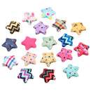 24 Piece Star Shape Fabric Flatback Buttons Craft Buttons Scrapbooking Embellishment 20mm