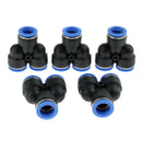 5 Pcs Push To Connect Fitting, Pneumatic Y Connector Tee Air Hose Tube 16mm