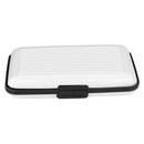 Mini Waterproof Striped Aluminum Metal ID Credit Card Holder - White