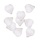 LOT 30 Pieces Each Pack White Petal Shaped Czech Glass Spacer Beads Loose Beads Jewelry Findings for Jewelry Making Repairing Crafts, 12 x 14 mm