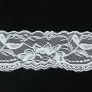 Fashionable 5 Yard 5.5cm Wide White Lotus Floral Stretch Lace Trim Costume Curtain Hair Bow DIY Sewing Applique
