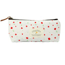 Flower Pencil Pen Case Cosmetic Makeup Bag Storage Pouch Purse Beige