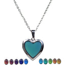 Love Heart Locket Gemstone Stainless Steel Pendant Photo Frame Color Change Necklace