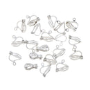 20PCS 12 X 10mm Silver Plated Metal Clip On Earring Earwire Jewelry Findings