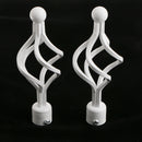 2Pcs Iron Window Curtain Pole End Drape Rod Finals Head for Rods with Dia. 28mm White
