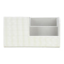 Beige PU Leather Desktop Organizer Pen Pencil Holder Makeup Brush Container Home Office Tool
