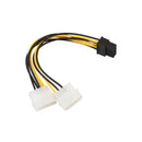 8 Pin ( 6Pin + 2Pin ) PCI-E to Dual 4 Pin Graphics Card Power Supply Cable 7inches Length for Laptop PC