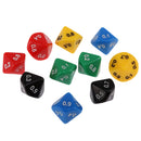 Pack of 10 Acrylic Ten Sided D(0.0-0.9) Dices for D&D TRPG Party Game Toys
