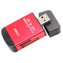 4in1 USB Card Reader Memory Disk SD/SDHC/DV/T-Flash/Micro SD for Computer Red