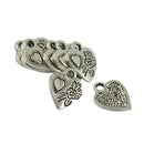 50pcs Tibetan Silver Beads DIY Heart Flower Charms Pendants Jewelry Making