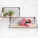 Metal Wood Wall Hanging Storage Shelf Industrial Modern Bookshelf Storage Rack for Hallway Home Office