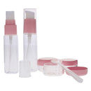 Plastic Refillable Travel Bottles Cream Jars Set for Shower Gel Shampoo Lotion Container Pink