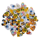 50 Pieces Wood Button 2-holes Heart Shape Owl Button for DIY Sewing Scrapbooking