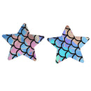 2x Mermaid Pattern Adhesive Breast Nipple Cover Sticker Bra Pad Patch Disposable Five-ointed Stars
