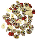 100Pieces Skull Pattern Wooden Buttons for Sewing and Crafts
