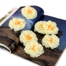 Artificial Camellia Flower Heads Silk Rose Hair Clip Wedding Party Decor Yellow Pack Of 10PCS