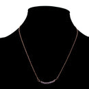 Korean Style Women Crystal Zircon Embeded Pendant Chain Necklace Rose Gold