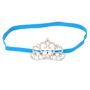 Rhinestone Faux Pearl Crown Baby Girls Headband Hair Band - Blue