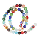 Mix Color Millefiori Lampwork Glass Round Beads Loose Spacer Beads for Jewelry Making Crafts 8mm