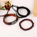 Multilayer Womens Cuff Bangle Gothic Punk PU Leather Bracelet Jewelry Unisex
