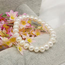 Fashion Elegant Women Lady White Glazed Pearl Bracelet Bangle Chain Jewelry