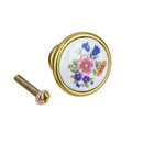 Flowers Pattern Round Ceramic Kitchen Cabinet Cupboard Handles Pull Knob