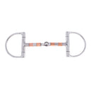 Stainless Steel Equestrian 5" Mouth D-ring Snaffle Bit with Copper Rollers