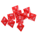 10 pieces 8 Sided Dice D8 Polyhedral Dice for Dungeons and Dragons Party Table Games Red