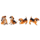 4Pcs Decorative Resin Dog Models Figure Sculpture for Home Garden Ornaments