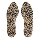 1 Pair Anti-Slip Shock Sweat Absorption 4D Sponge Massage Foot Pain Relief Insoles Orthotic Shoes Cushion Pad Leopard Print Design