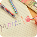 6 in 1 Color Flexible Ball Pen Writing Colorful Ballpoint Pens School Offi DYV