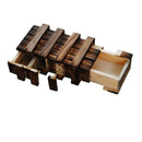 Wooden Wood Magic Puzzle Secret Hide Box Hidden Compartment Brain Teaser Toys w