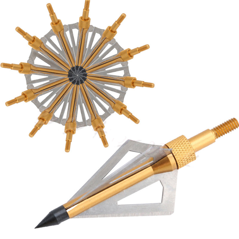 6 Archery Screw Tip Arrow Heads Broadheads Hunting Points 3 blades 100 Grain