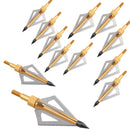 6 Archery Screw Tip Arrow Heads Broadheads Hunting Points 3 blades 100 Grain