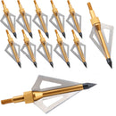 6 Archery Screw Tip Arrow Heads Broadheads Hunting Points 3 blades 100 Grain