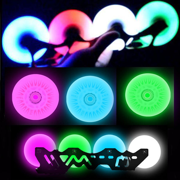 LED-Flash Light Inline Sliding Skate Wheels Roller Skate Rollerblade Replaceme b