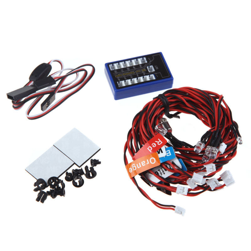 The new 12 LED 4.8-6V RC Car Flashing Light Lamp System Kit Set cxv