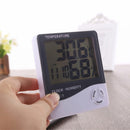 Electronic Meter Digital Thermometer Hygrometer Alarm Clock Indoor Outdoo QML