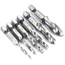 6X 53-58mm M3-M10 Hex Shank HSS Metric Hand Screw Thread Tap Taper Drill KIU