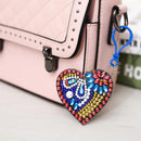 5x DIY Special Shaped Love Heart  Full Drill Diamond Painting Keychain WGM