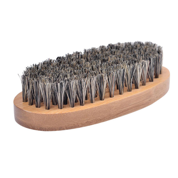 Men Bristle Beard Brush Moustache Wood Round Handle Mustache Hair Comb  ILU