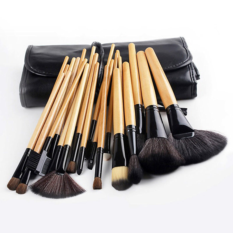 Pro 24 Pcs Makeup Brushes Cosmetic Tool Kit Eyeshadow Powder Brush Case B IQH