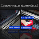 Door Anti Kick Pad Protector Trim Film Carbon Fiber Leather Universal ATH